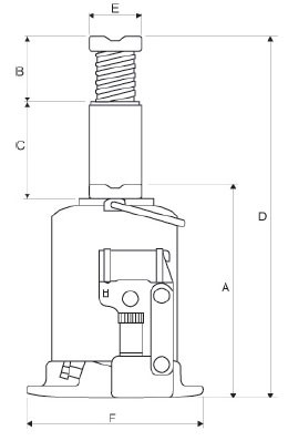 Plan d'ensemble Vérin hydraulique Weber type A et AT
